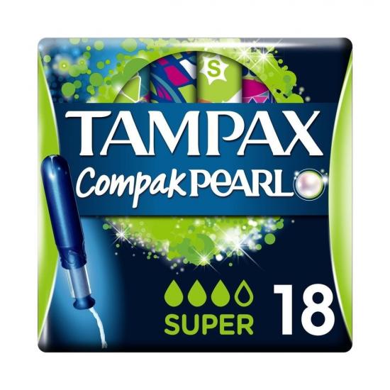 Tampax Compak Pearl Super Tampons met Inbrenghuls Tampax Compak Pearl Super Tampons met Inbrenghuls