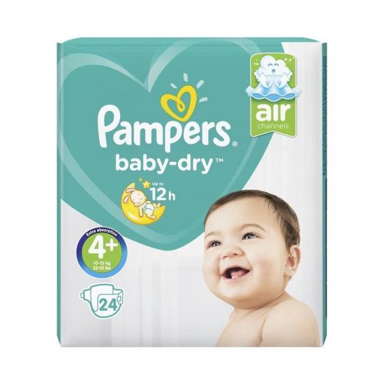 Pampers Baby-Dry Maat 4+ 10-15 kg Luiers Pampers Baby-Dry Maat 4+ 10-15 kg Luiers