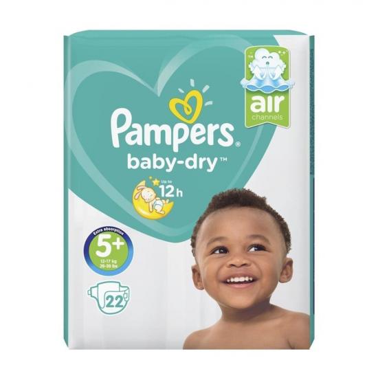 Pampers Baby-Dry Maat 5+ 12-17 kg Luiers Pampers Baby-Dry Maat 5+ 12-17 kg Luiers