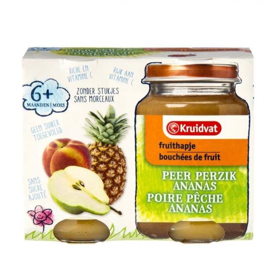 Kruidvat 6+ Maanden Peer Perzik Ananas Fruithapje