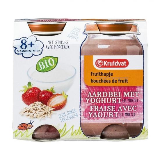 Kruidvat Bio 8+ Maanden Aardbei met Yoghurt en Muesli Fruithapje