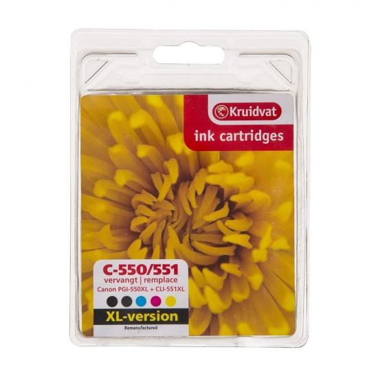 Kruidvat C-550 Zwart/C-551 Kleur Inktcartridge