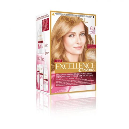 Lu0027Oréal Paris Excellence Crème 8.3 Licht Goudblond Haarkleuring Lu0027Oréal Paris Excellence Crème 8.3 Licht Goudblond Haarkleuring