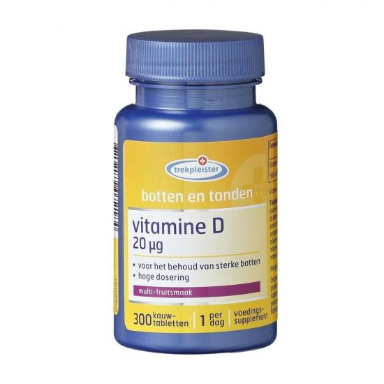 Trekpleister Botten en Tanden Vitamine D 20 ug Kauwtabletten