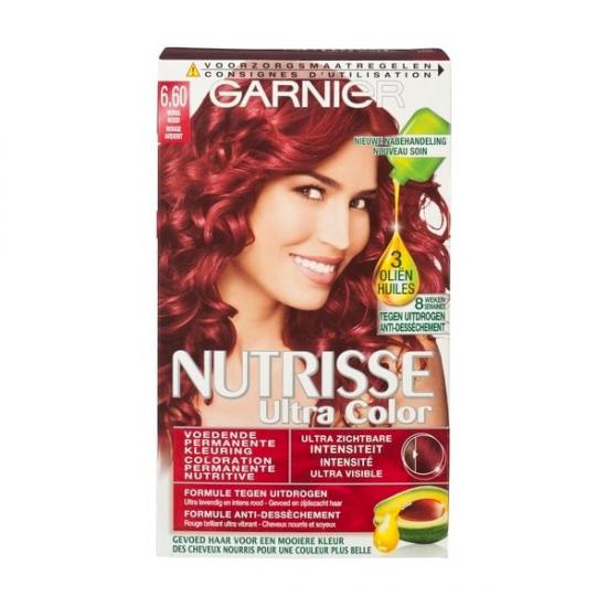 Garnier Nutrisse Ultra Color 6.60 Vurig Rood Permanente Haarkleuring