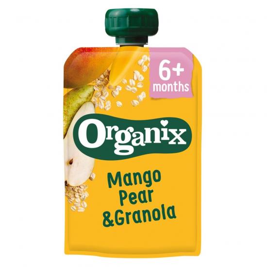Organix Mango, Peer, Granola 6+M Knijpfruit