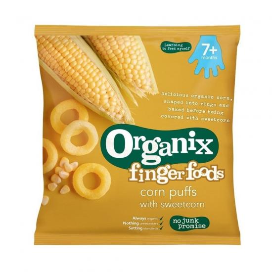 Organix Fingerfoods 7+M Corn Puffs Sweetcorn