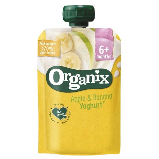 Organix Appel, Banaan u0026 Yoghurt 6+M Knijpfruit